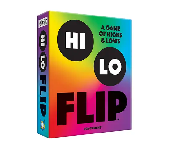 Doos van het bordspel Hé lo met afbeeldingen van kleurrijke kleurverlopen.